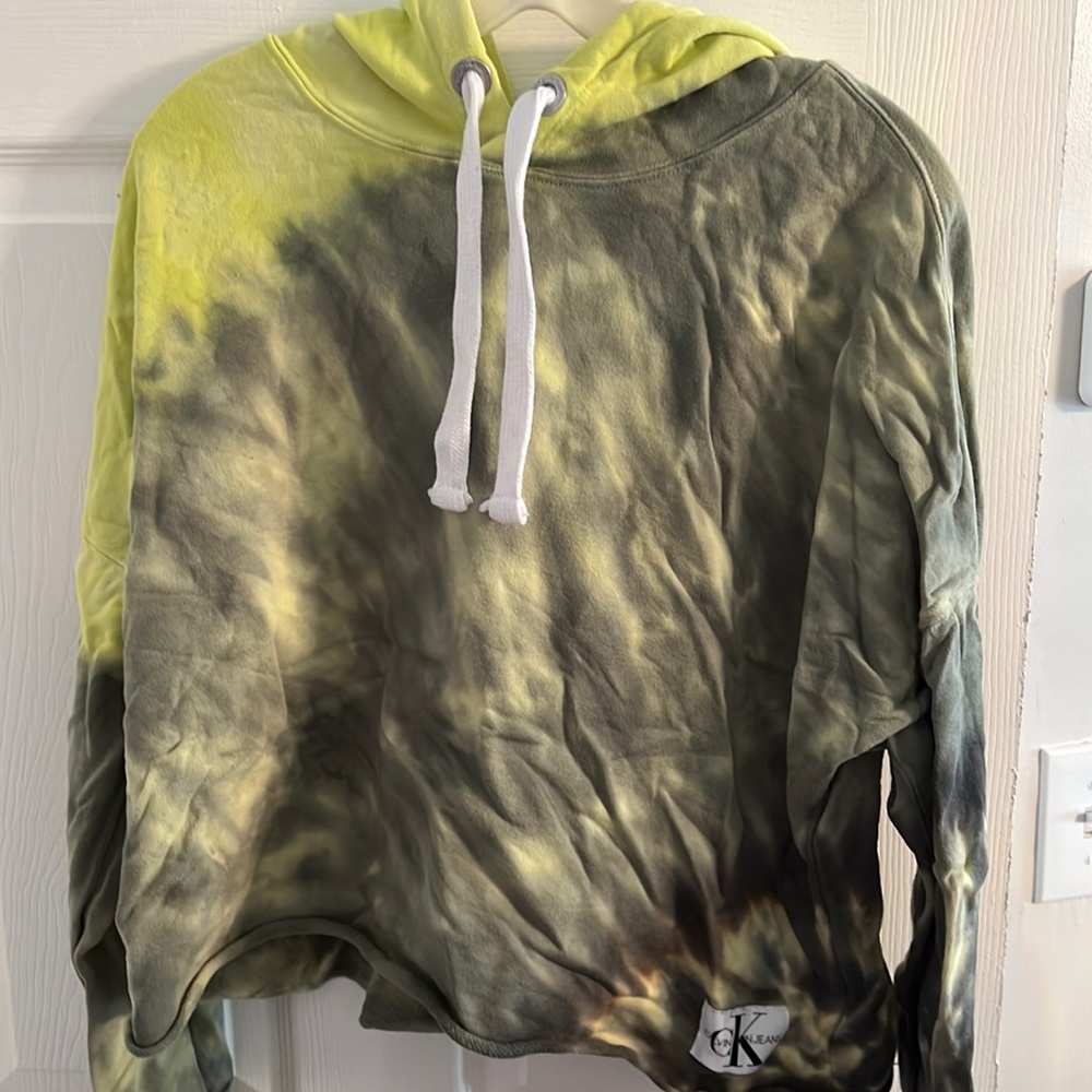 Womens Calvin Klein Tie Dye Green Hoodie